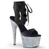 Pleaser - ADORE70014LG Sandale à bride à la cheville, Pole dance chaussures - Chaussures de pole dance - Noir/Couleur argent Product image